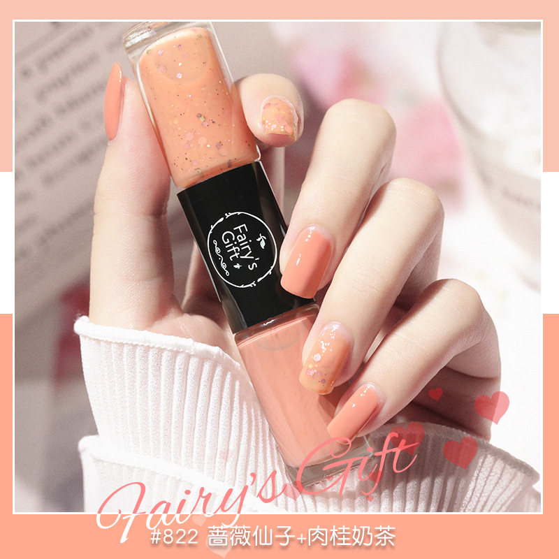 Esmalte de uñas para hornear-traje aceitoso libre Esmalte de uñas no-peeling de secado rápido de larga duración no-desvanecimiento de doble cabeza aceitoso transfronterizo