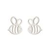 Earrings, cute brand rabbit stainless steel, Korean style, simple and elegant design, cat, owl