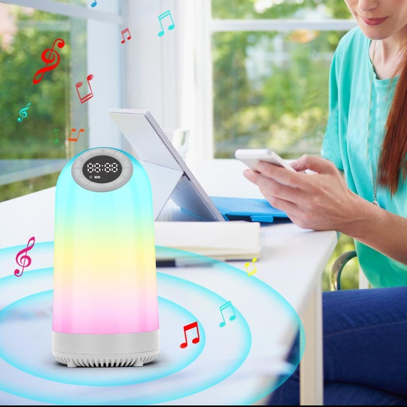 Transfronterizo nuevo modelo privado faro Bluetooth audio creativo regalo reloj despertador luz TWS tarjeta Bluetooth altavoz