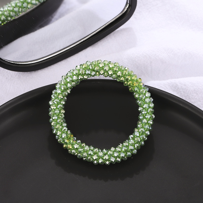 Pulsera de cuentas de cristal banda de pelo de anillo de intestino grueso Universal Internet celebridad ins Cola de Caballo cuerda de pelo temperamento retro cuerda de pelo al por mayor