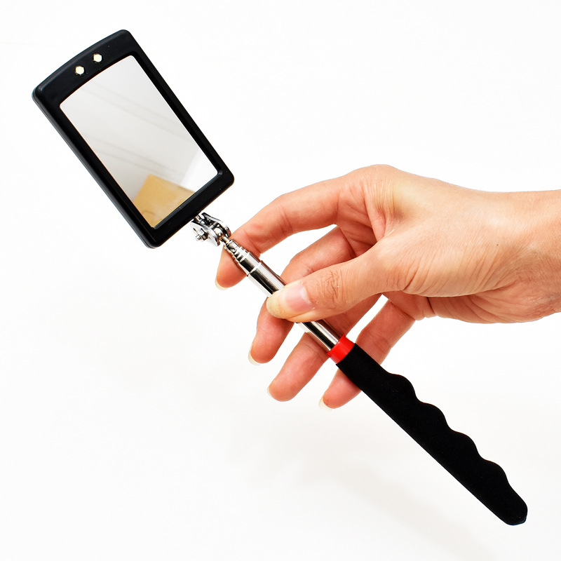 伸缩式LED检测镜 发光led检查镜360度旋转伸缩维修检验工具方镜