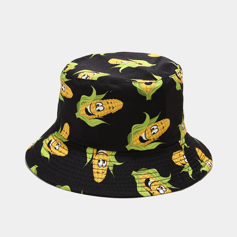 Sombrero de pescador con estampado de vegetales creativo y novedoso 2026 para mujer, sombrero de sol informal para exteriores de verano, sombrero tipo pescador versátil.
