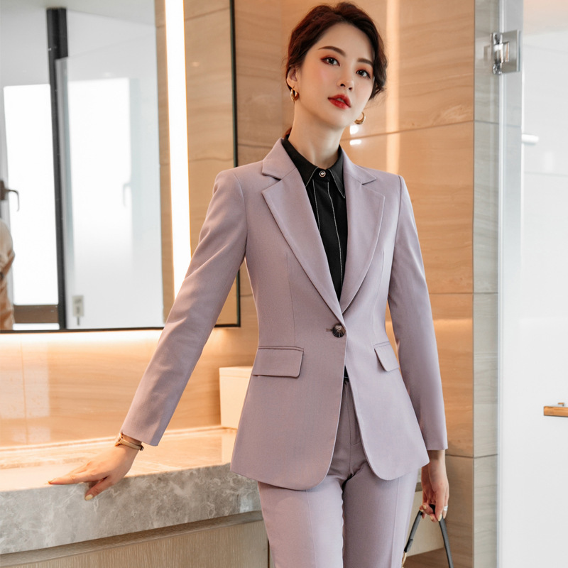 Suit Jacket Women's autumn and winter suit pants Korean style high-end shirt fashionable temperament business wear interview business 20199
