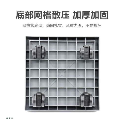 Square movable planter tray with plastic thickened base and swivel casters, square resin tray with wheels planter