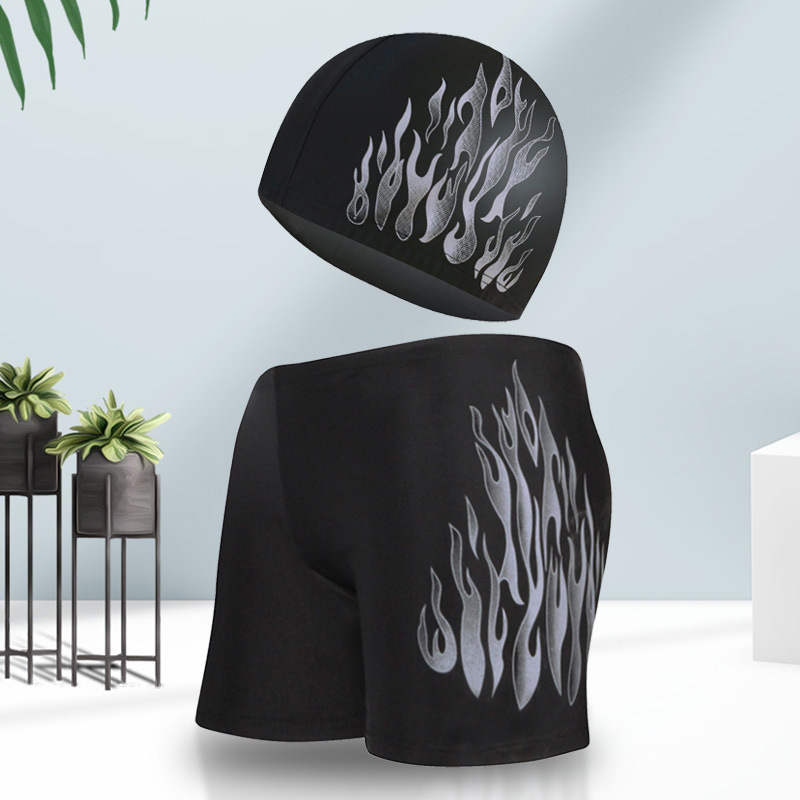 Qi Lang natación troncos hombres Boxer adultos natación troncos Natación traje de nylon suelta más el tamaño de los hombres pantalones de natación impresos al por mayor