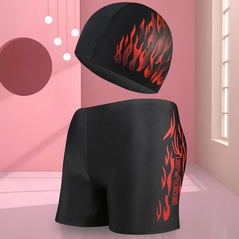 Qi Lang natación troncos hombres Boxer adultos natación troncos Natación traje de nylon suelta más el tamaño de los hombres pantalones de natación impresos al por mayor