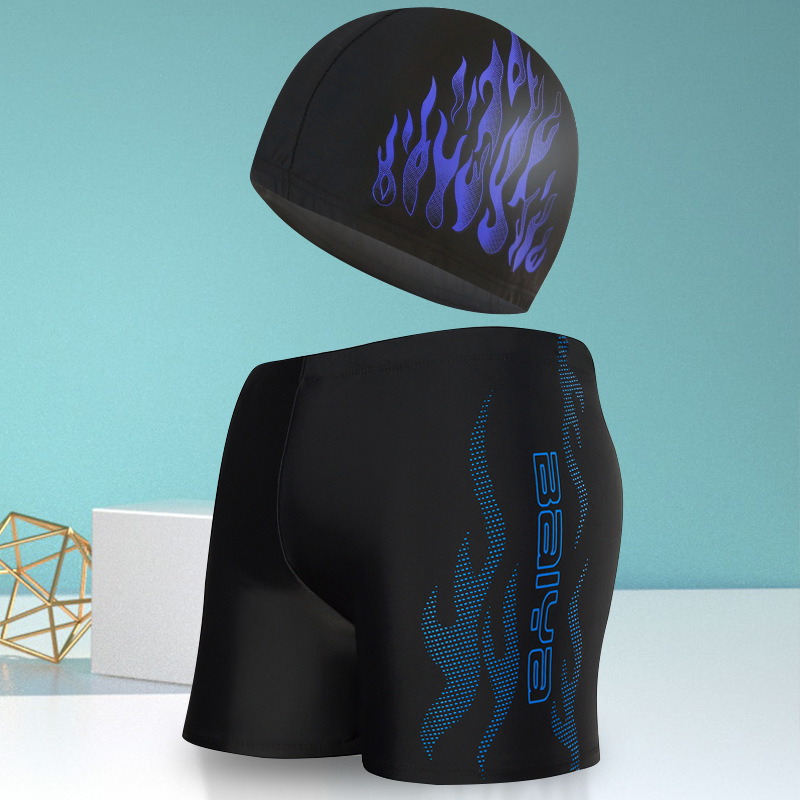 Qi Lang natación troncos hombres Boxer adultos natación troncos Natación traje de nylon suelta más el tamaño de los hombres pantalones de natación impresos al por mayor