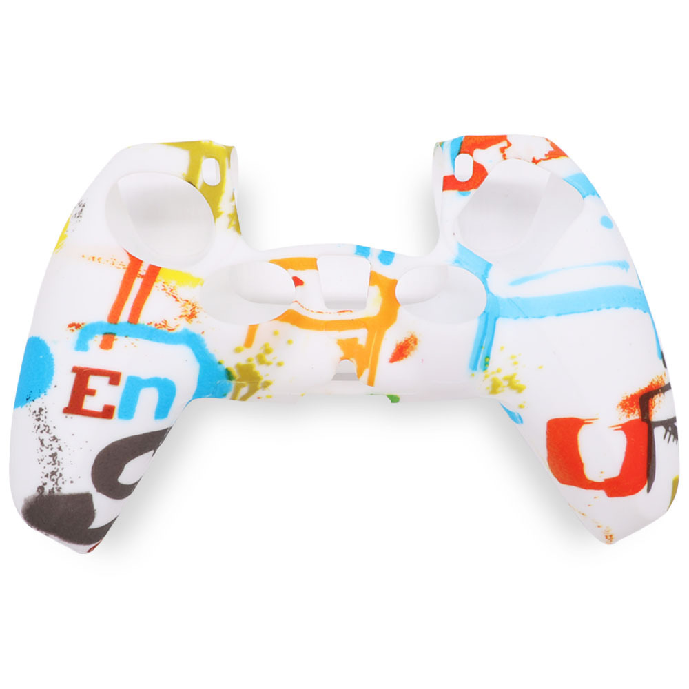 PS5 funda de silicona GamePad funda de silicona camuflaje marca de agua funda protectora aceite spray sensación acuarela caso PS5 Accesorios