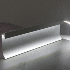 Aluminum alloy baseboard with LED light wood finish hidden light recessed baseboard embedded arc metal floor line light 