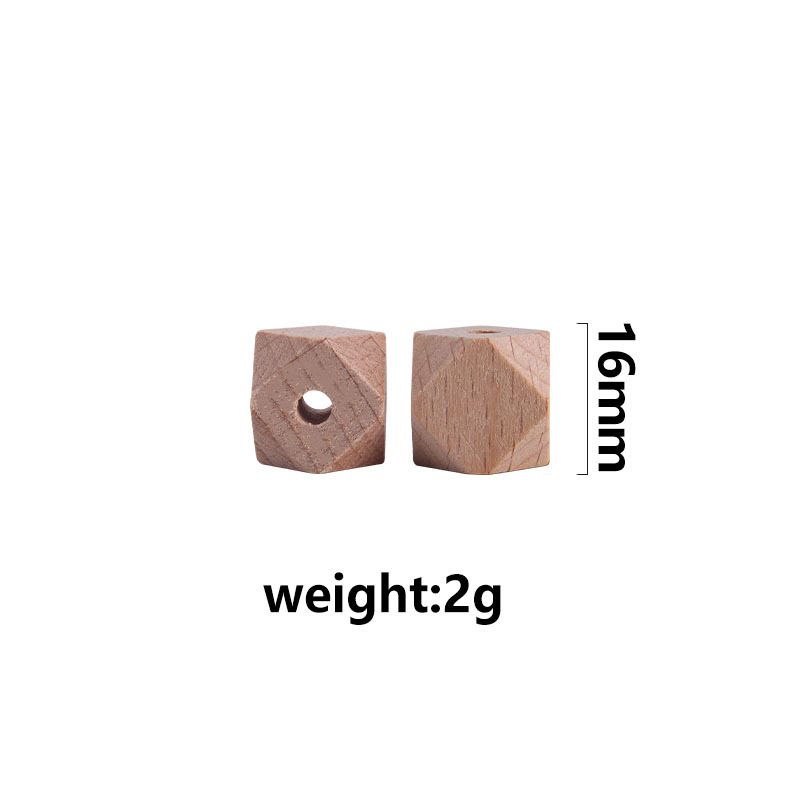 10 ~ 20mm madera cruda haya octogonal molar juguete accesorios DIY teether pulsera pezón cadena collar materias primas
