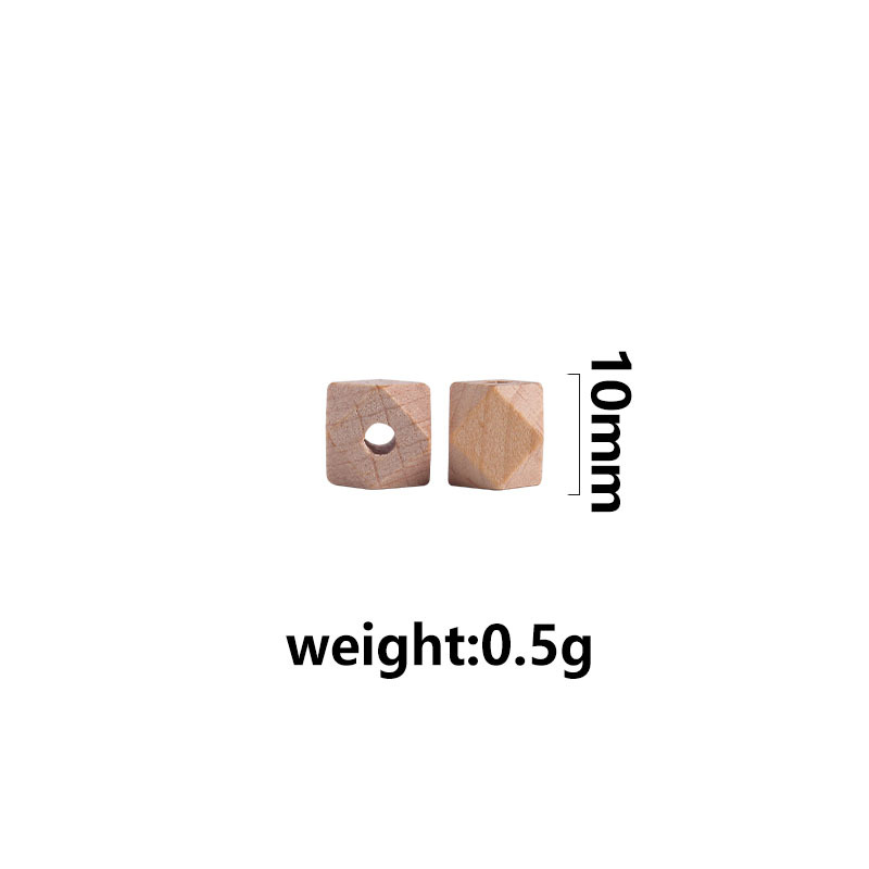 10 ~ 20mm madera cruda haya octogonal molar juguete accesorios DIY teether pulsera pezón cadena collar materias primas