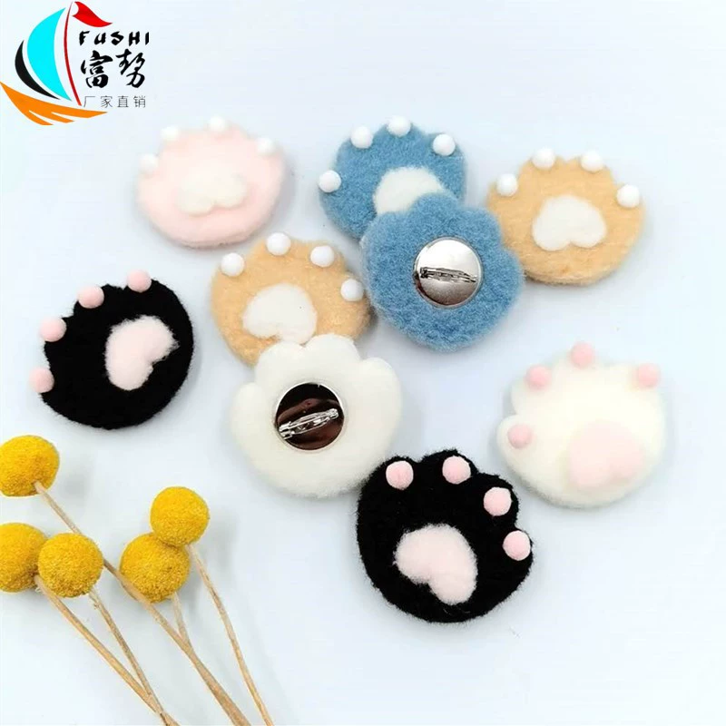 В наличии Мультяшная плюшевая брошь в виде кошачьего когтя на заколке Мягкая Милая модная заколка Сердце девушки Сумка для одежды Универсальные украшения