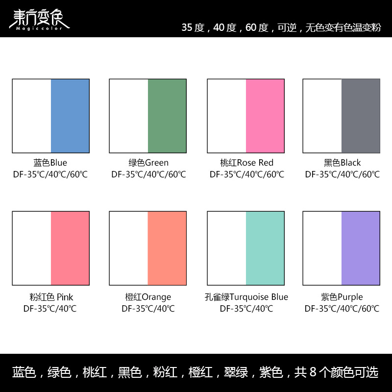 无色变有色 感温粉 温变粉热敏材料 低温无色遇热变有色 遇温显色