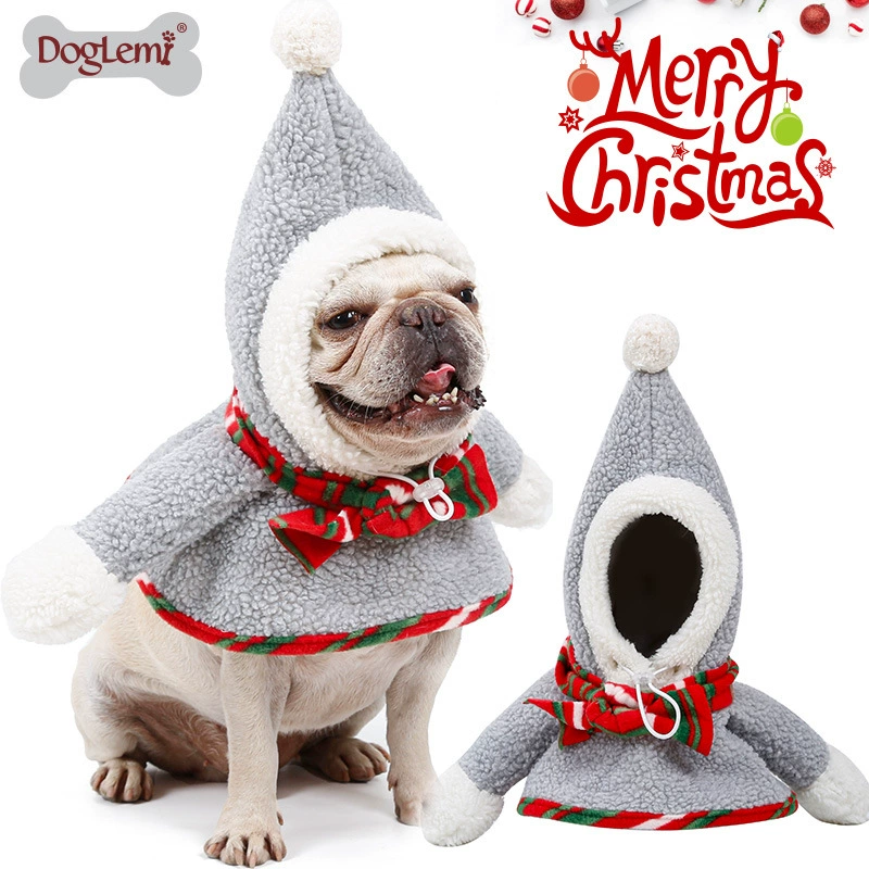 Кошки и собаки Осенне-зимние рождественские костюмы Новогодняя одежда Товары для животных Теплая одежда для щенков Рождественский меховой шар Снеговик Трансформация