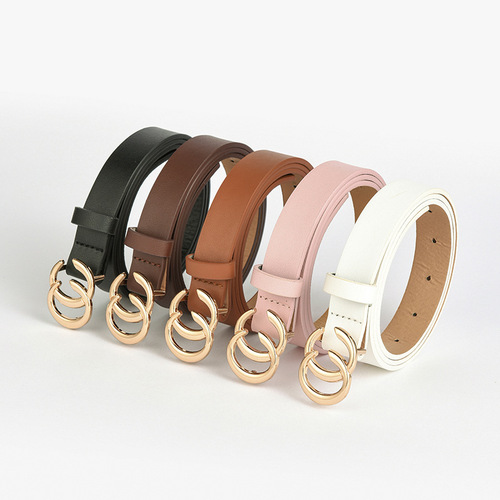 Fashionable Double C Belt for Online Hot Sale, Suitable for Students, Couples, Decorative for Suit Shirts, Jeans, and Casual Wear for Women