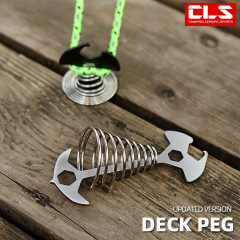 Outdoor camping fishbone ground nails spring hook wind rope buckle multi-functional camping deck nails stainless steel tent rope buckle