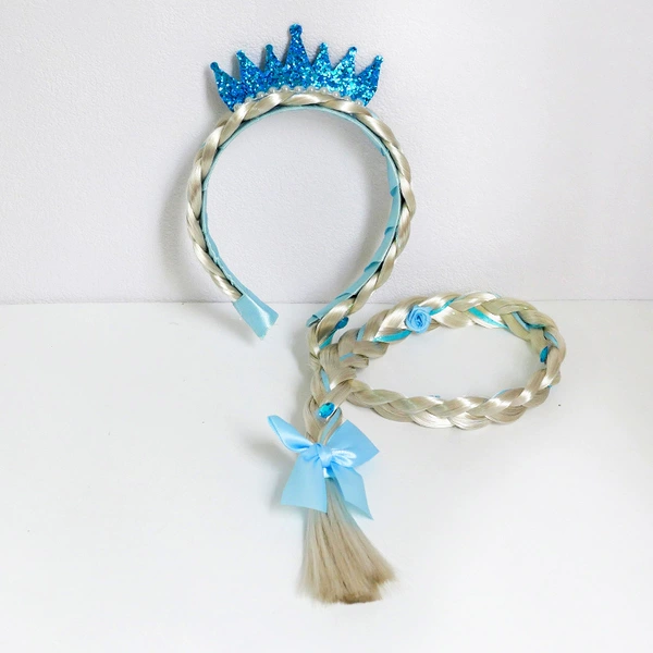 6 hair hoop-big crown blue
