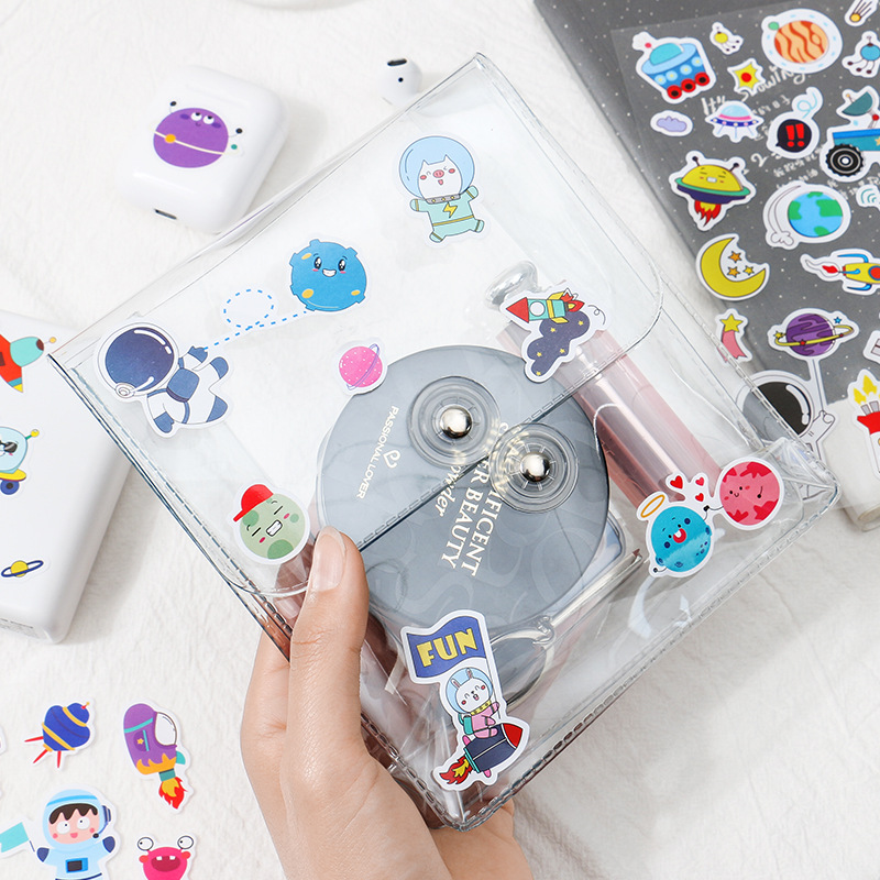 Creativo lindo universo de dibujos animados cielo estrellado serie pegatinas DIY diario decoración del álbum regalo post 6 tipos selección