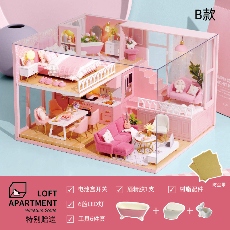 Casa inteligente hecha a mano DIY casa modelo haciendo montado juguetes educativos para niños al por mayor regalos de cumpleaños