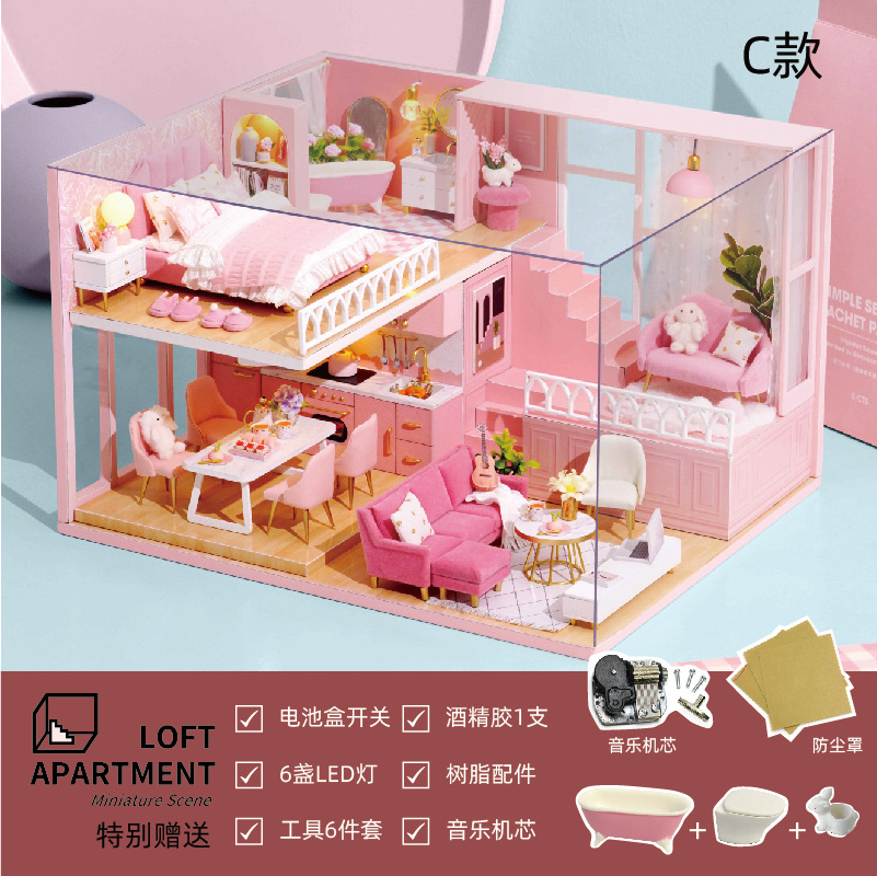 Casa inteligente hecha a mano DIY casa modelo haciendo montado juguetes educativos para niños al por mayor regalos de cumpleaños