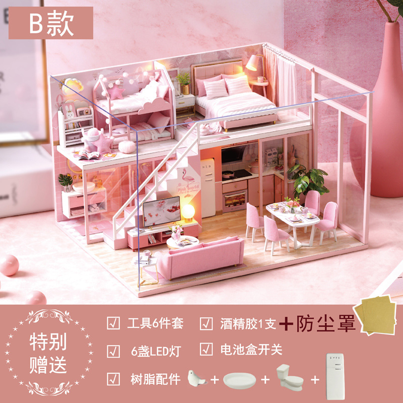 Casa inteligente hecha a mano DIY casa modelo haciendo montado juguetes educativos para niños al por mayor regalos de cumpleaños