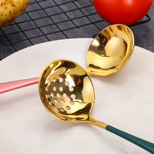 Nordic 304 stainless steel creative soup bowl for home use, thickened hot pot spoon, large size public soup spoon