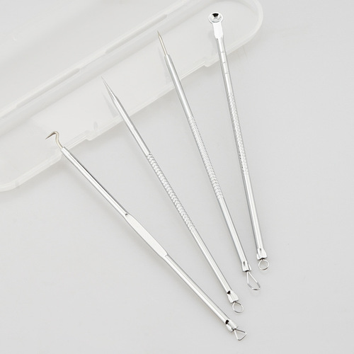 Acne Needle Wholesale Set, Stainless Steel Blackhead Needle, Acne Needle, Pimples Needle, Beauty Needle, Pimple Squeezing Tool, 4-Piece Set