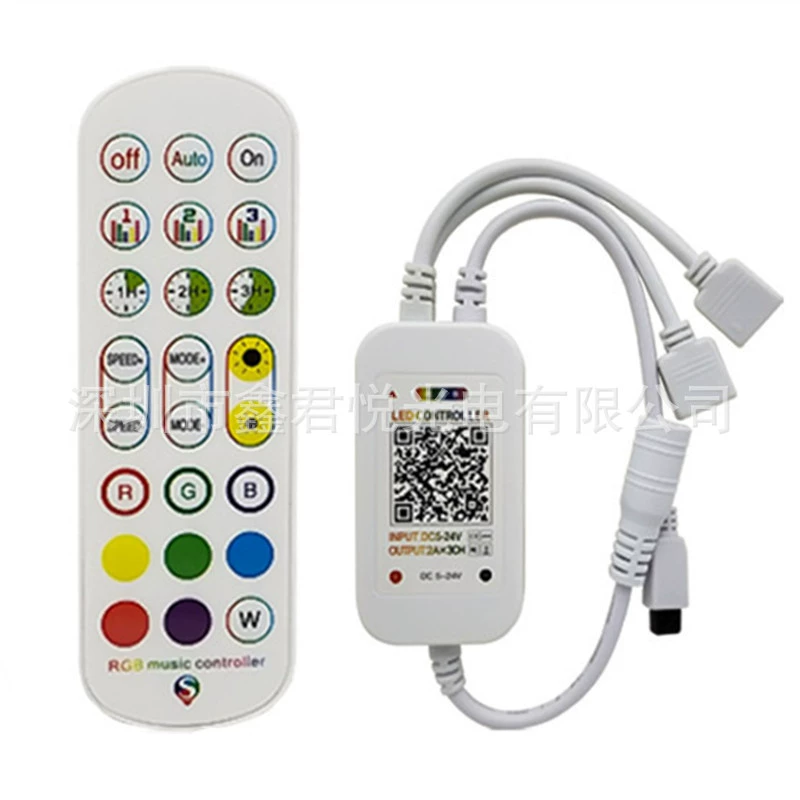 Контроллер музыки, мобильный телефон, яркая смарт-LED-лента, 24 клавиши, Bluetooth