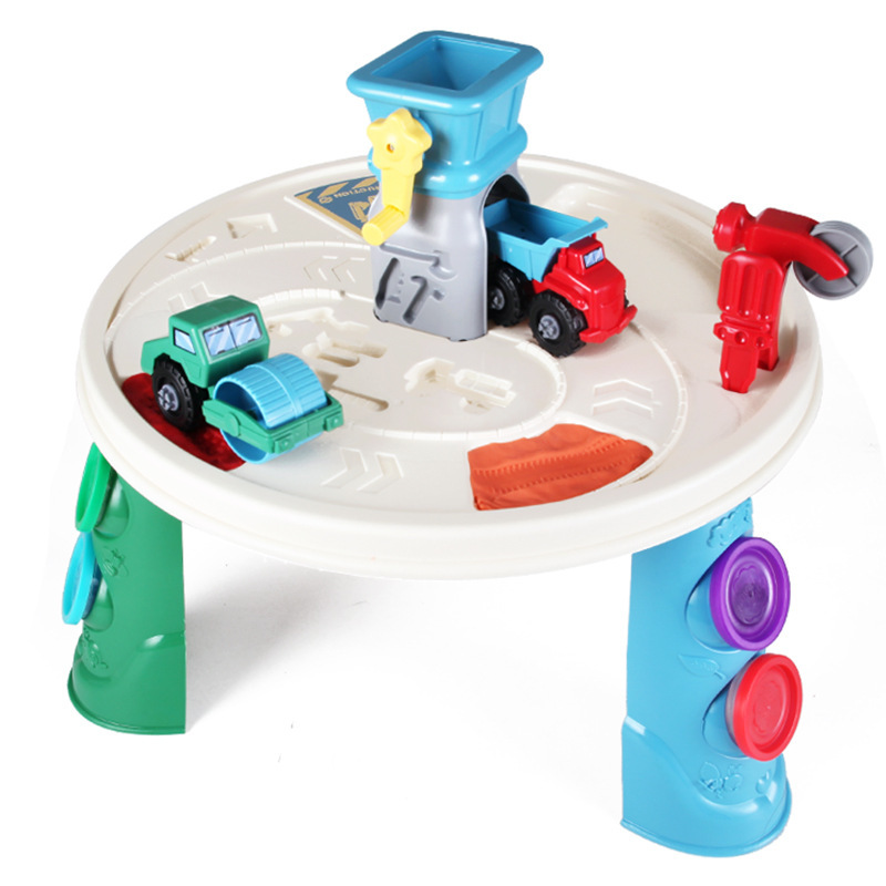 Transfronterizo niños DIY plastilina simulación ingeniería vehículo herramienta de reparación de carreteras juego de mesa de arcilla de colores Casa de arcilla juguete