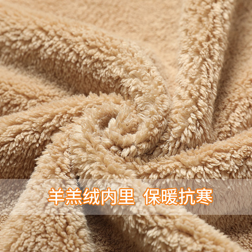 Lambskin Fleece Sweatshirt Set for Men - Winter Thicken Warm Hooded Sport Coat Casual Open Vest Warm Outerwear