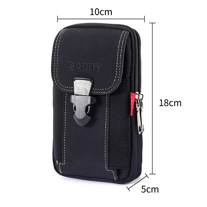 Bolsa de cintura para hombre cinturón multifuncional bolsa de teléfono móvil lona resistente al desgaste corriendo bolsa de cintura de teléfono móvil de 6,5 pulgadas ventas directas de fábrica