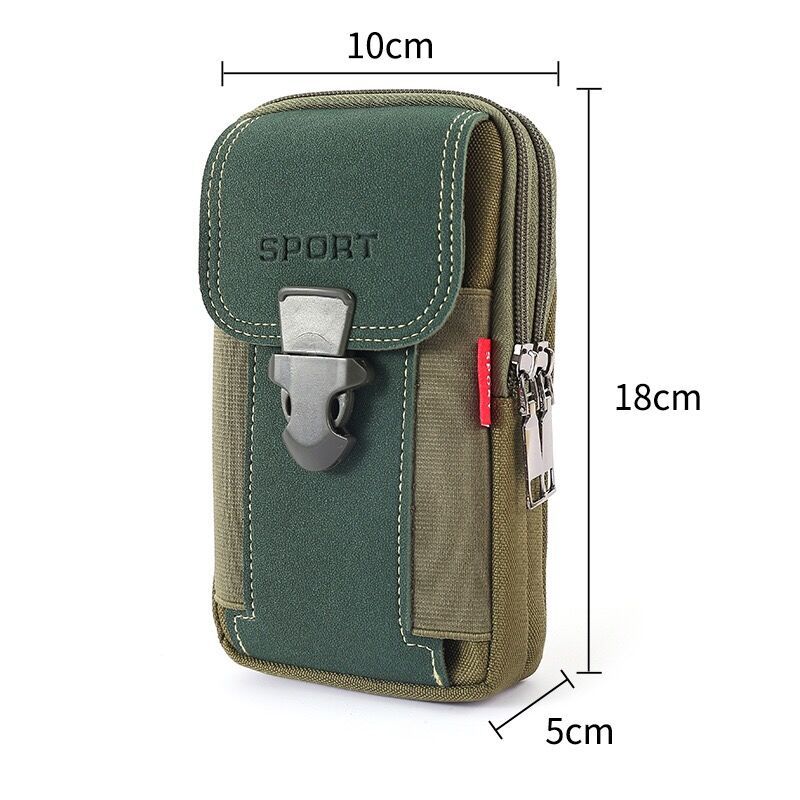 Bolsa de cintura para hombre cinturón multifuncional bolsa de teléfono móvil lona resistente al desgaste corriendo bolsa de cintura de teléfono móvil de 6,5 pulgadas ventas directas de fábrica