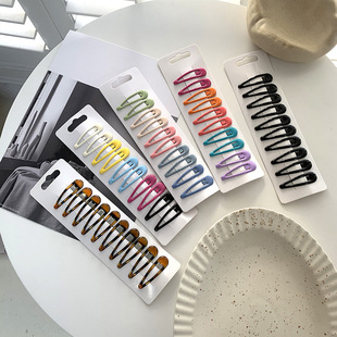 Suxia cross-border in stock 5cm color epoxy hairpin macaron color BB clip children's water drop clip bangs clip hairpin