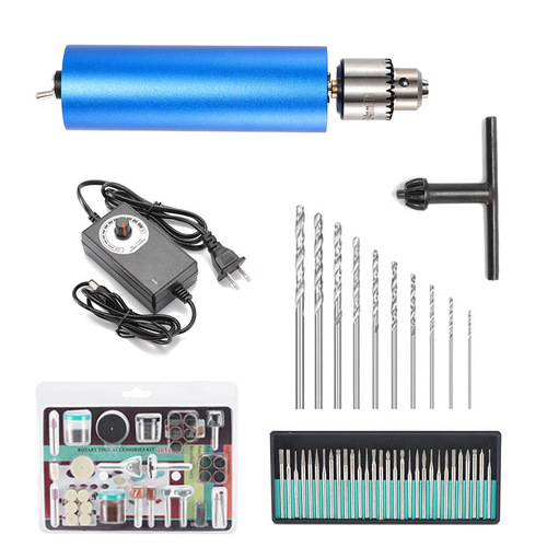 New stepless speed-adjustable hand-held mini metal electric grinder multifunctional blue polishing and engraving mini electric drill