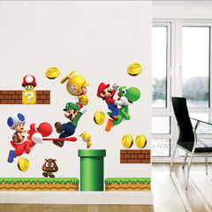 Removable Wall Sticker Creative Cartoon Sticker Bedroom Sofa Children's Room Decoration Super Mario TC1111