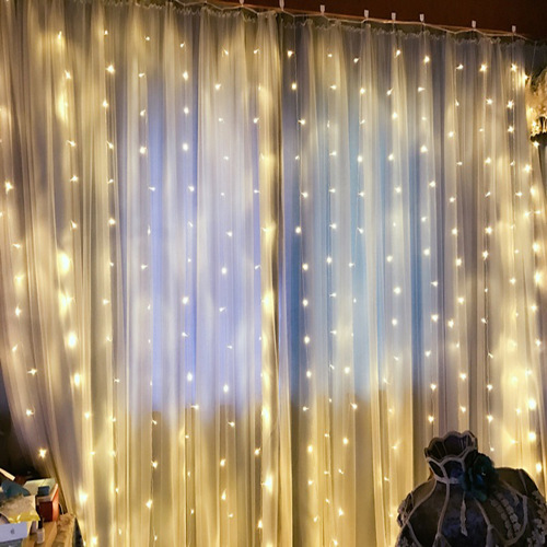 LED ice strip curtain lights bedroom full of stars holiday romantic atmosphere decoration light string copper wire flash waterfall light string