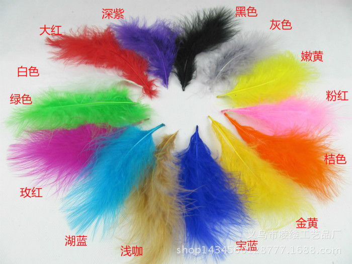 Factory supply turkey feather full feather vascular velvet bamboo tube wool quantity discount size 13-18cm