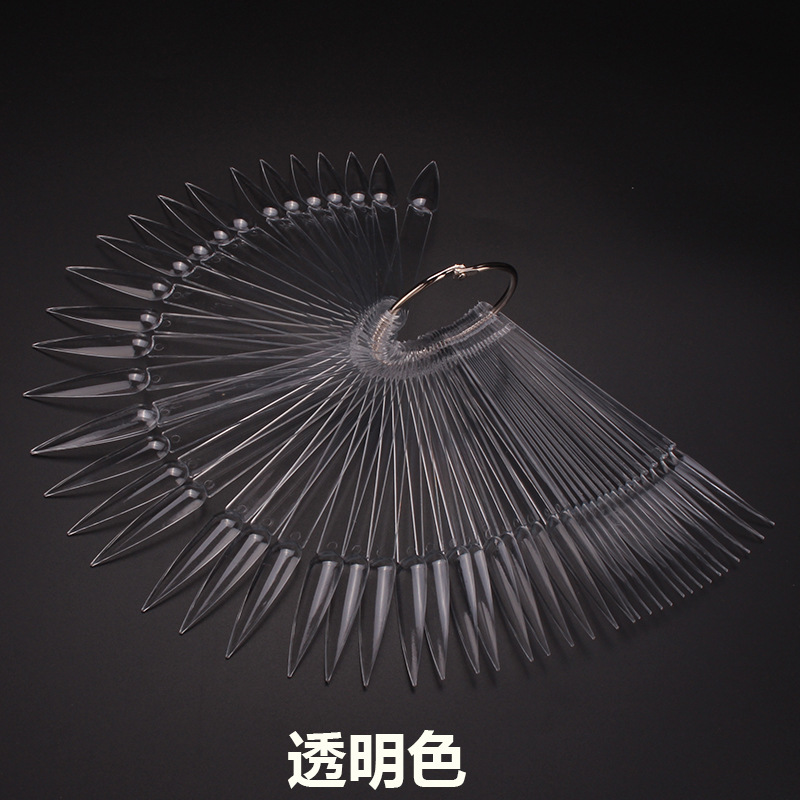 Tarjeta de color de uñas puntiagudas 50 color Tarjeta de color en forma de abanico Placa de color de uñas de dragón de arena polvo de espejo mágico especial para la fabricación de tableros