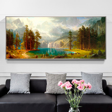 客廳沙發背景牆掛畫現代簡約裝飾畫歐式山水畫風景油畫手繪輕奢