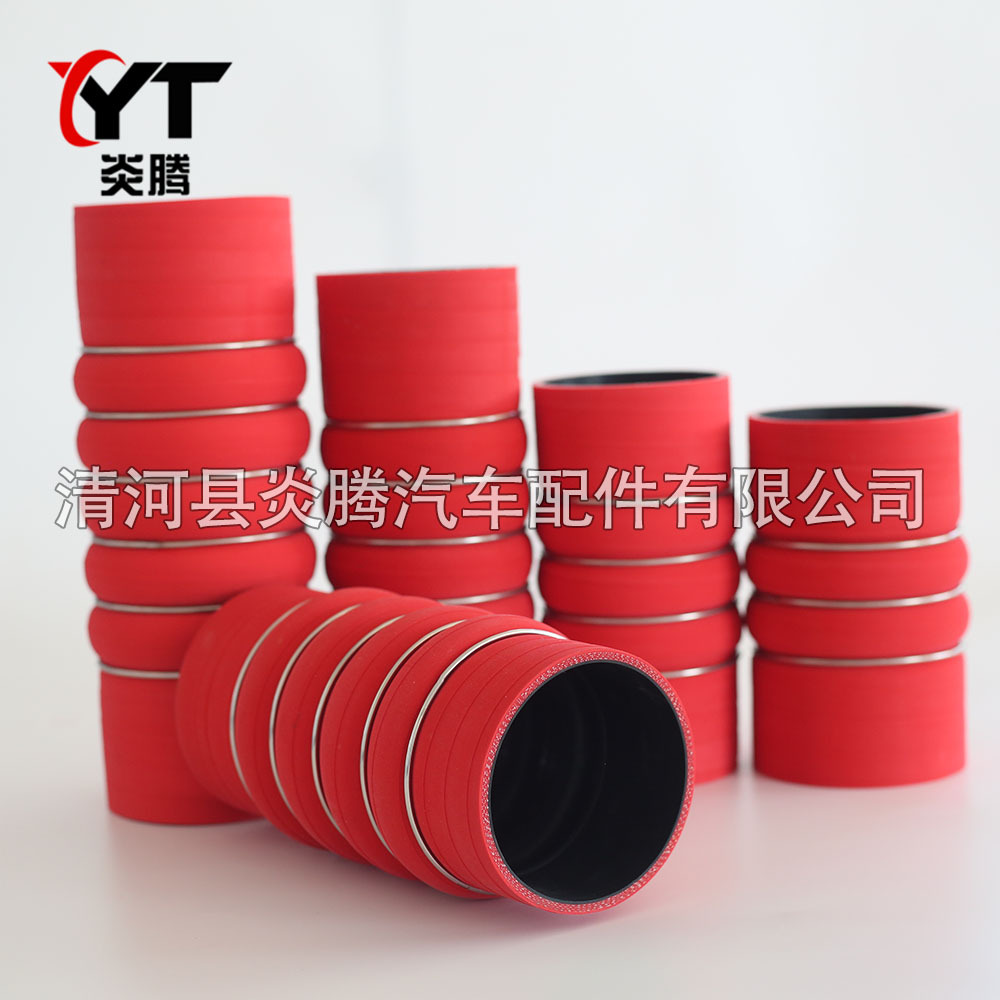 批发汽车硅胶管钢圈驼峰管耐高温夹布汽车进气改装管中冷器接头管