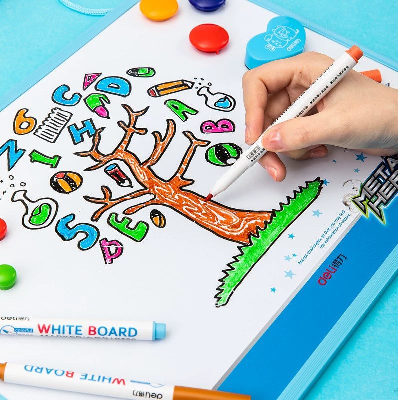 Дели S506 цветная whiteboard ручка 12 цветных маркеров для белой доски, детская кисть для рисования, учебная речь, лекционная ручка, стеклянная доска