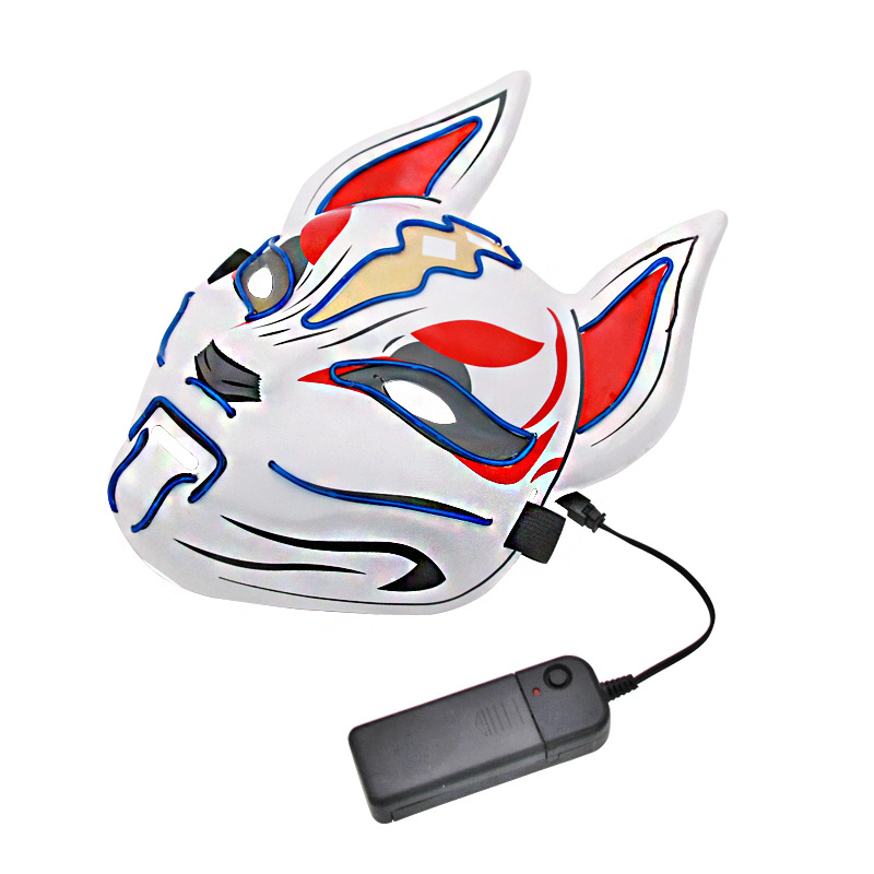 Transfronterizo fuerte protección máscara luminosa Tianhu EL luz fría máscara cara completa zorro accesorios Fiesta del día de Halloween