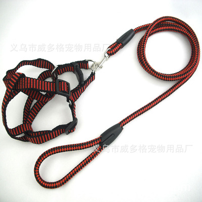 PP方格圆绳胸背套宠物牵引绳狗胸背带工厂直销现货批发外出遛狗绳|ru