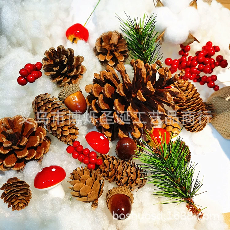 Рождественское украшение подвеска из натуральной сосновой шишки творческий материал DIY фото реквизит украшение окна дома