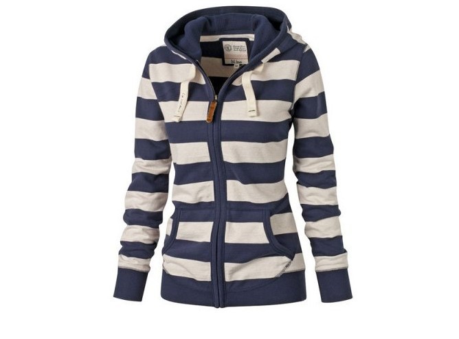 6023 AliExpress Comercio exterior ropa de mujer europea y americana Otoño e Invierno popular con capucha más tamaño manga larga suéter a rayas