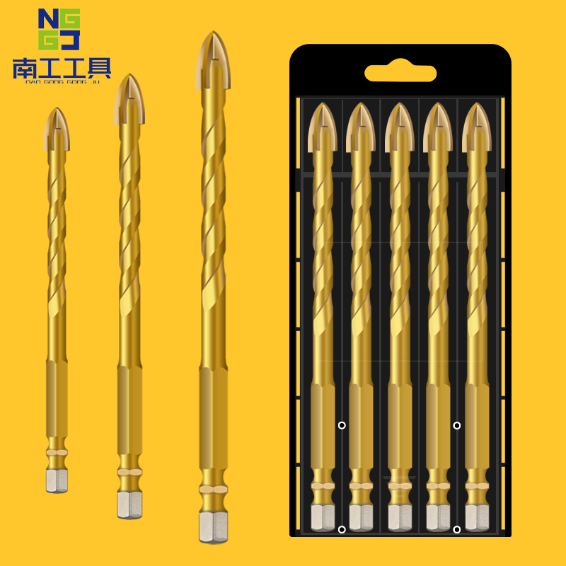 合金全瓷玻化砖玻璃瓷砖大理石花岗岩钻头六角十字三角钻开孔器