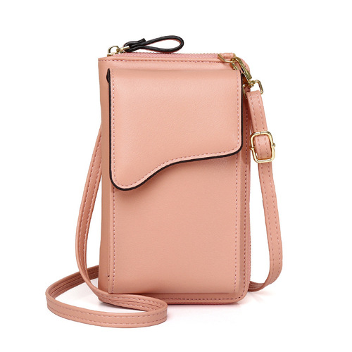  Creative New Fashion Korean Style Shoulder Crossbody Bag Large Capacity Women's Long Wallet Solid Color Mobile Phone Bag