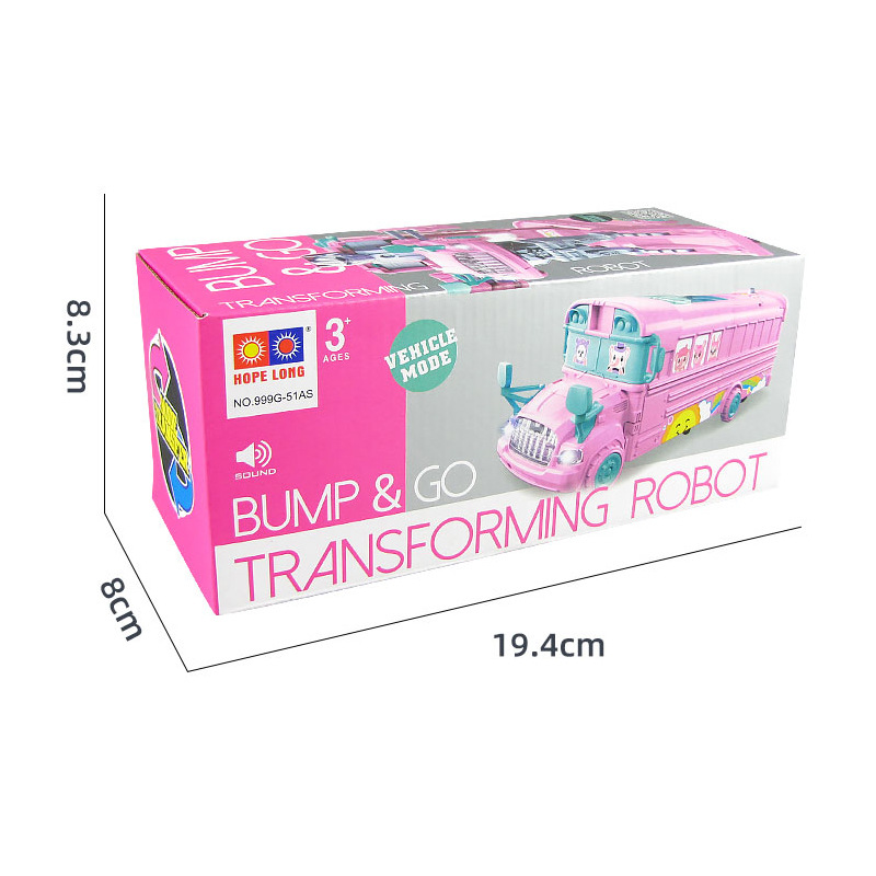 Nuevo eléctrico universal deformación autobús escolar juguete coche música luz simulación autobús modelo de juguete para niños