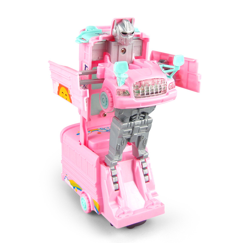 Nuevo eléctrico universal deformación autobús escolar juguete coche música luz simulación autobús modelo de juguete para niños