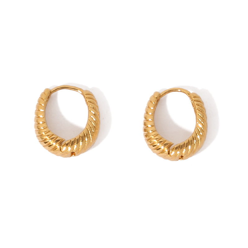 Cuerpo de bronce dorado de moda moda temperamento exquisito círculo de orejas diarias pendientes de orejas de mujer chapado de color